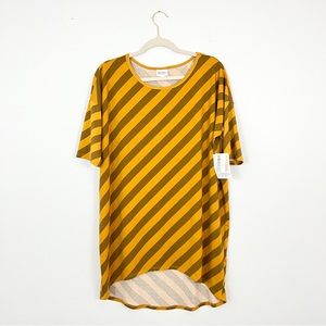 NWT LuLaRoe Irma mustard striped top - Size medium